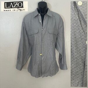 Lazo Long Sleeve Shirt 26.5" armpit to armpit no size tag Made in Italy